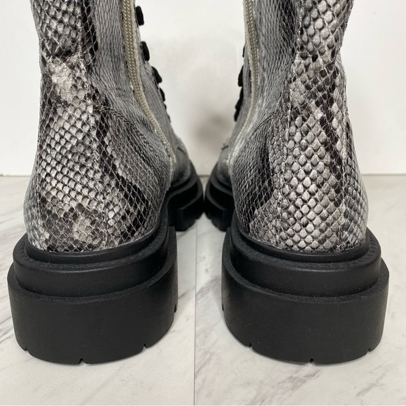 New! DV Dolce Vita Flume Snakeskin Faux Leather Lace Up Bootie 8 1/2 - Picture 4 of 14